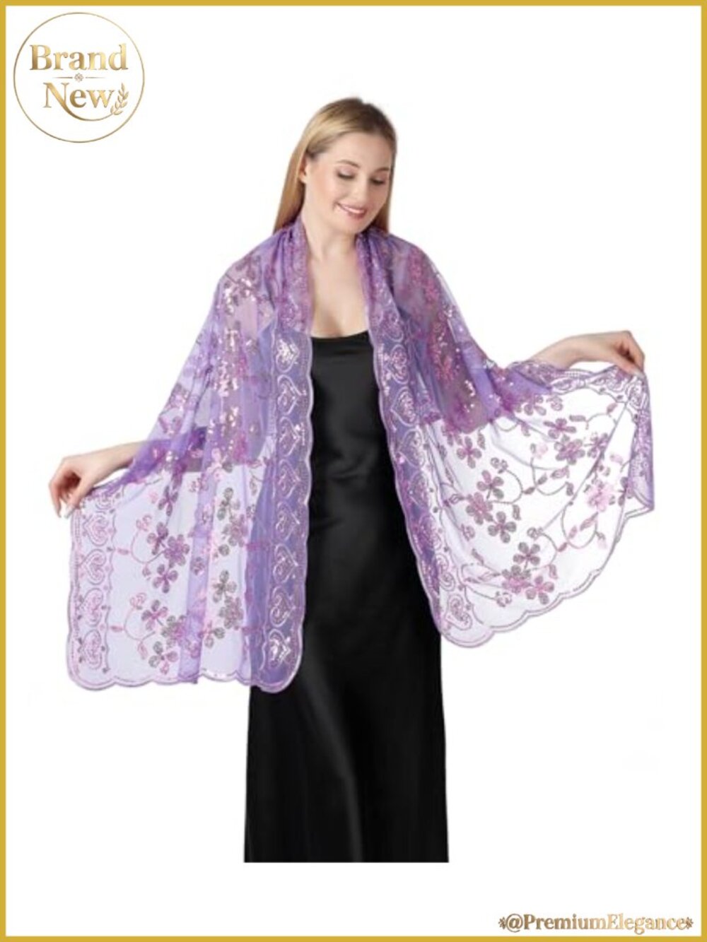 Sequin Fringe Shawl Wrap Evening Wedding Party Cape Scarf One Size